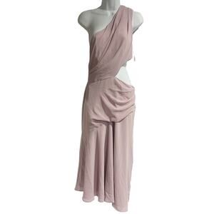 BHLDN Fame and Partners Haylie Dress Size 8 One Shoulder Cutout Goddess